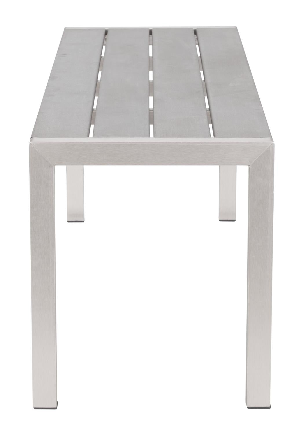 Campania Outdoor Dining Bench - Silver/Grey