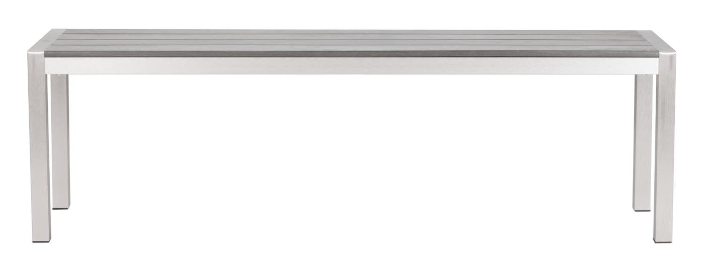 Campania Outdoor Dining Bench - Silver/Grey