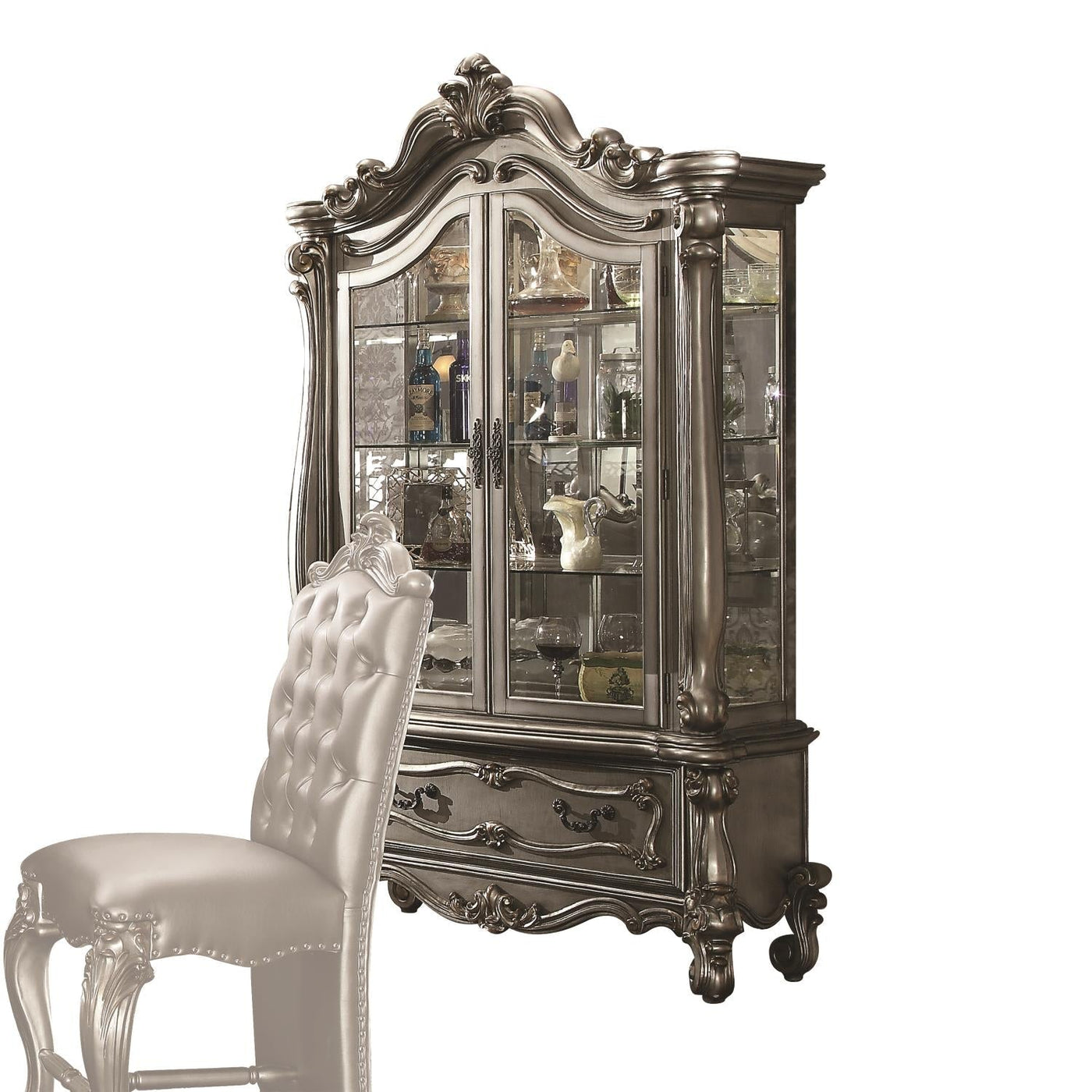 Escalera Curio Cabinet - Antique Platinum