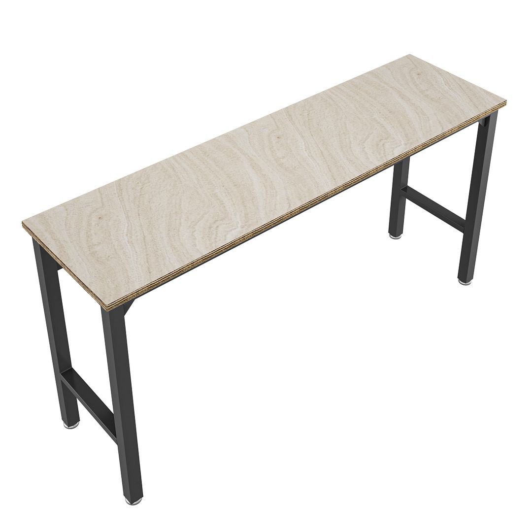 Maximus Natural Wood/Steel Garage Table - Charcoal Grey
