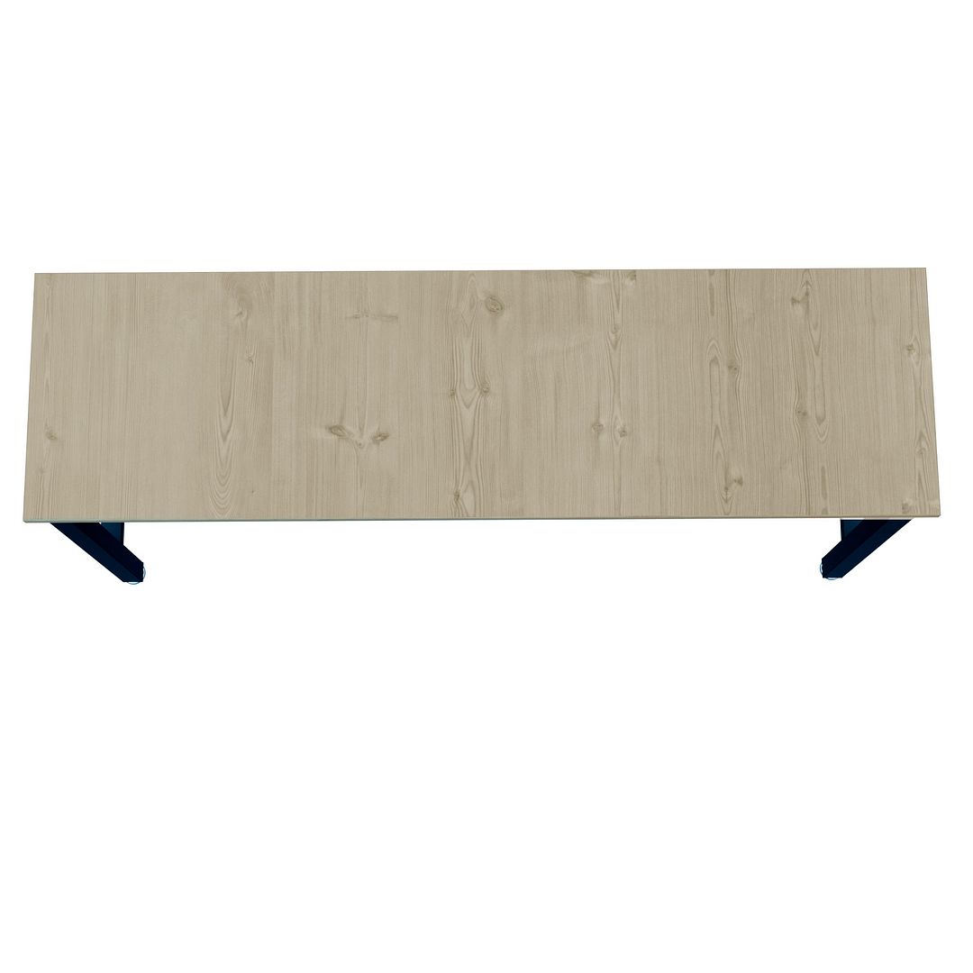 Maximus Natural Wood/Steel Garage Table - Charcoal Grey