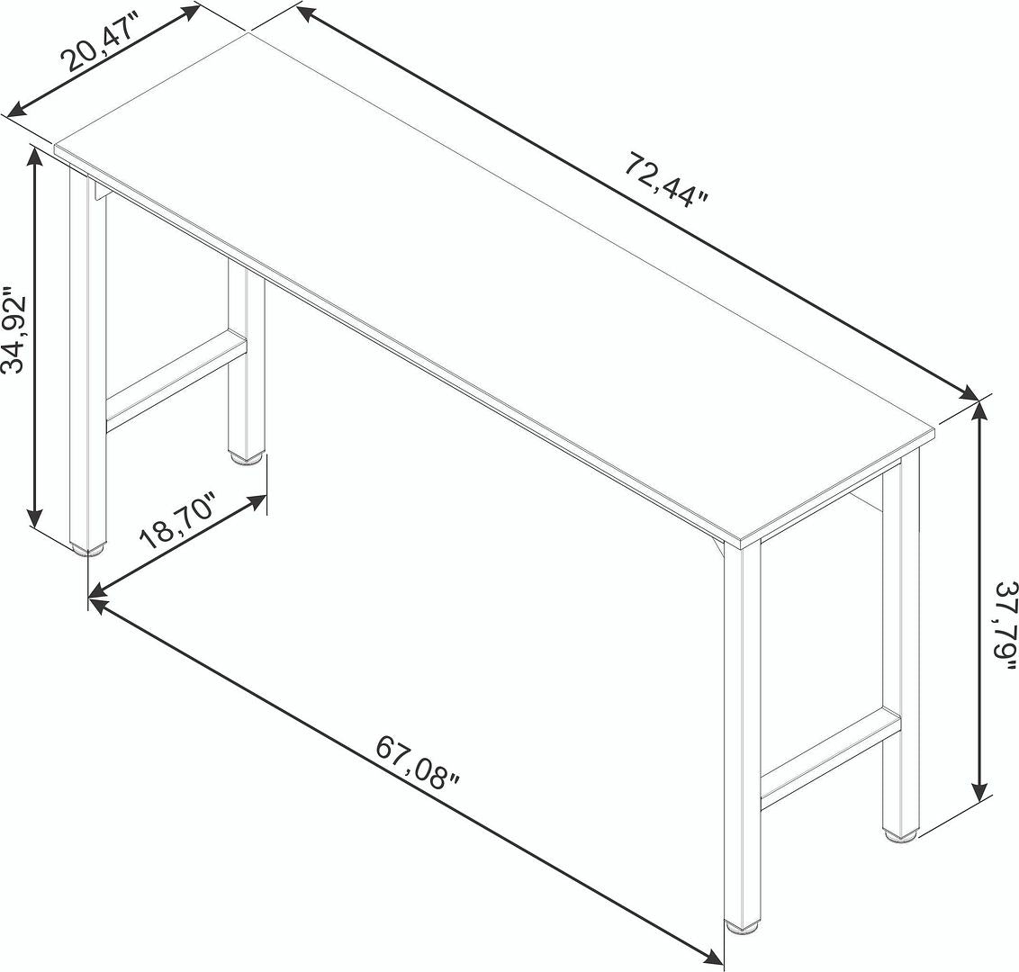 Maximus Natural Wood/Steel Garage Table - White