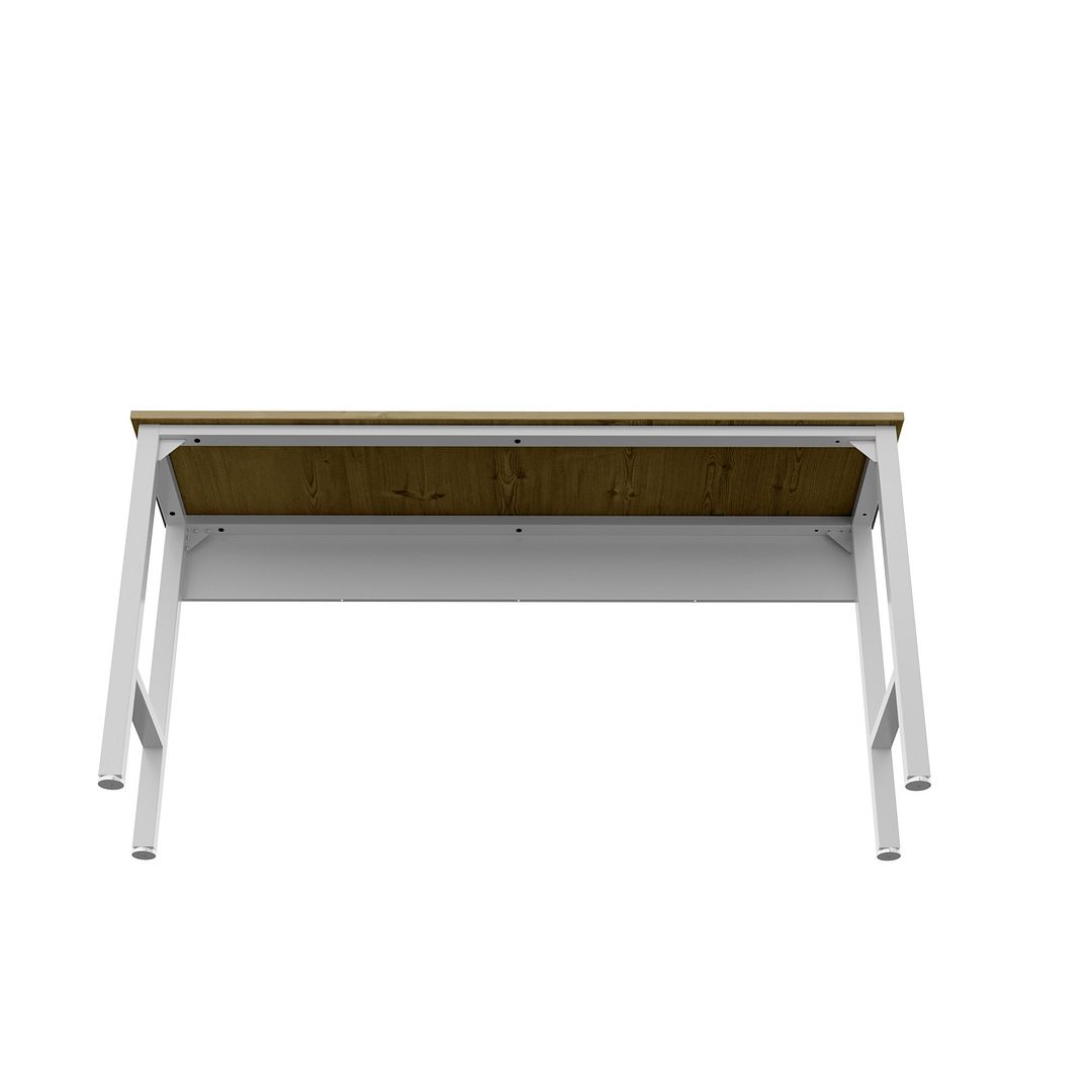 Maximus Natural Wood/Steel Garage Table - White