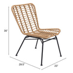 Rosthern Outdoor Dining Chair - Natural/Black - Set of 2