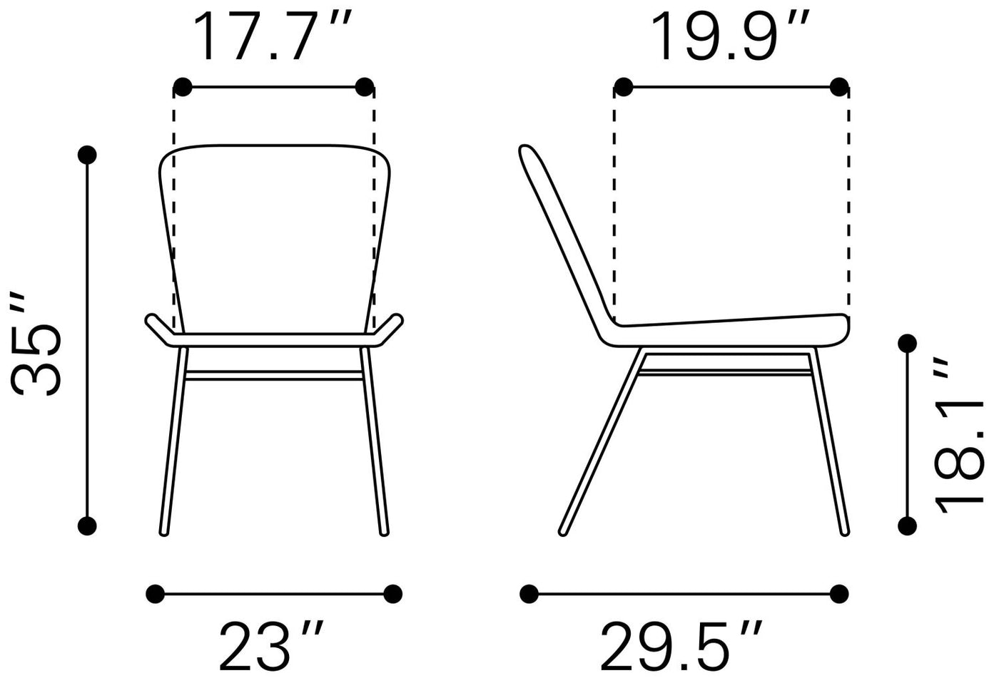 Rosthern Outdoor Dining Chair - Natural/Black - Set of 2