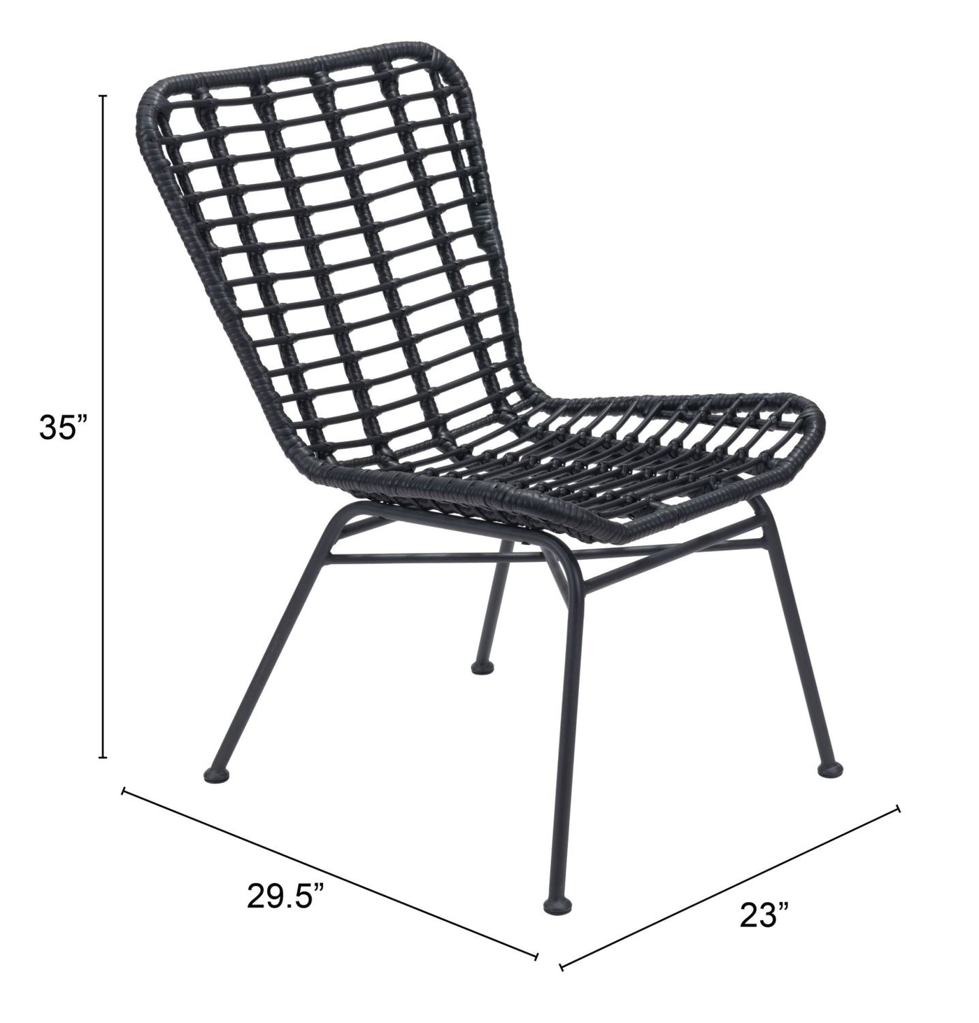 Rosthern Outdoor Dining Chair - Black - Set of 2