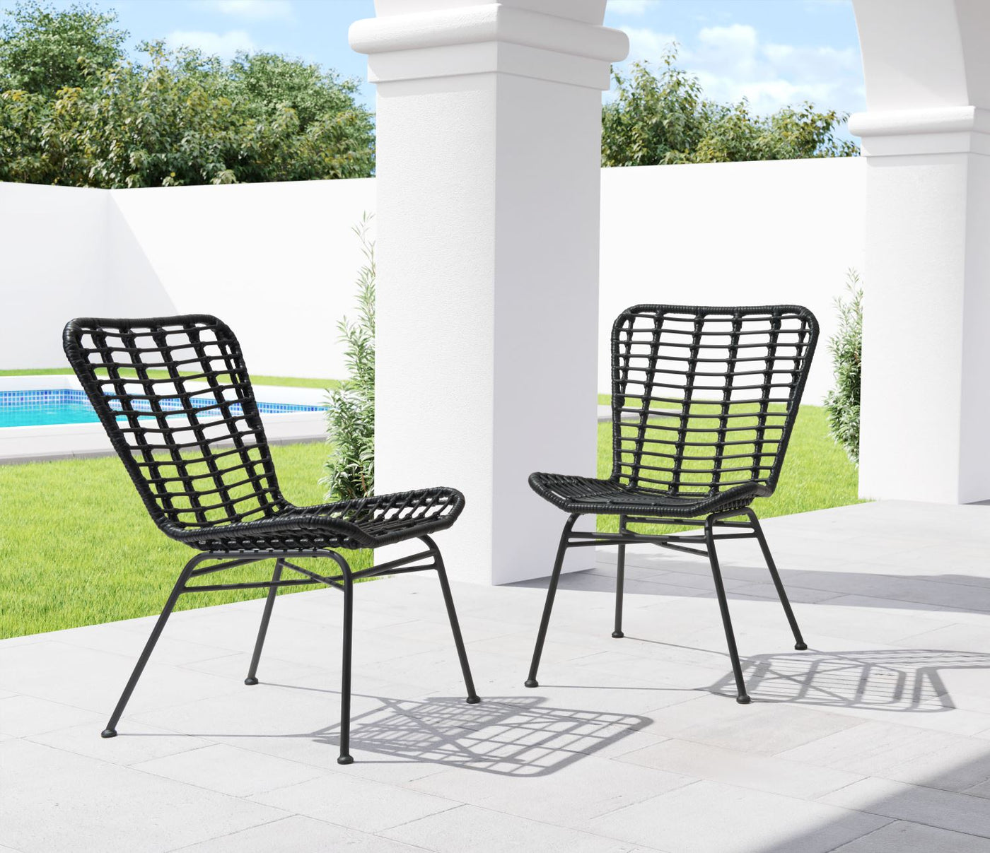 Rosthern Outdoor Dining Chair - Black - Set of 2