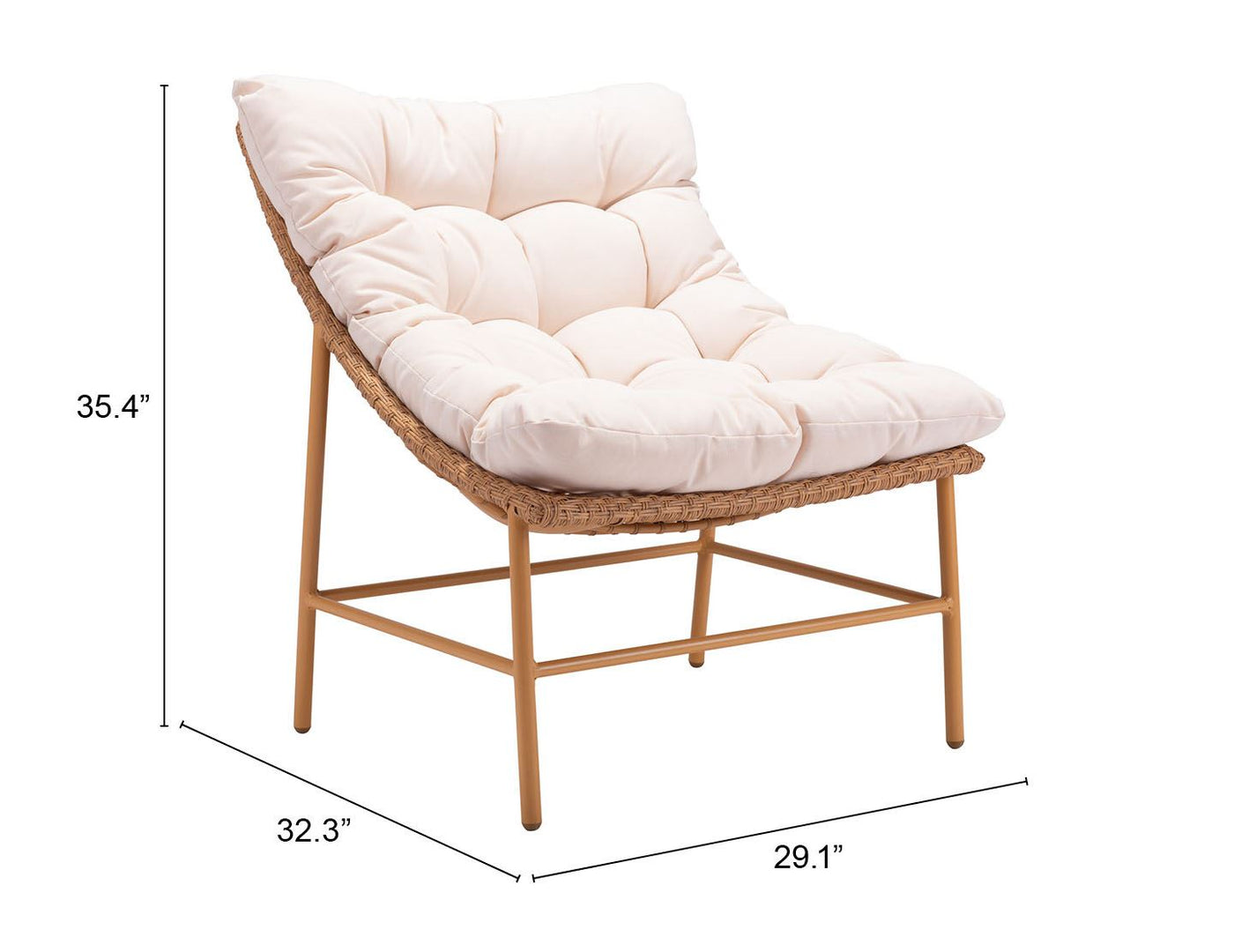 Rorketon Outdoor Accent Chair - Beige/Natural