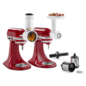 KitchenAid Food Grinder + Fresh Prep Slicer/Shredder Attachment Bundle - KSM2VSGA