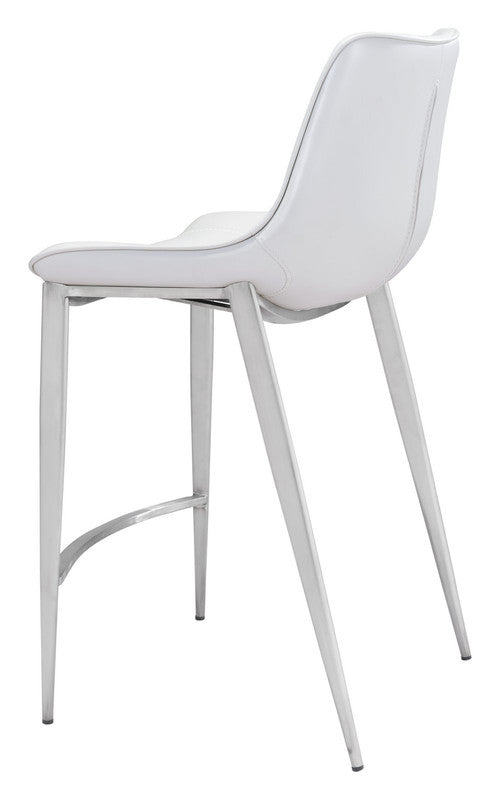 Teglberg Counter Height Stool - White/Silver - Set of 2