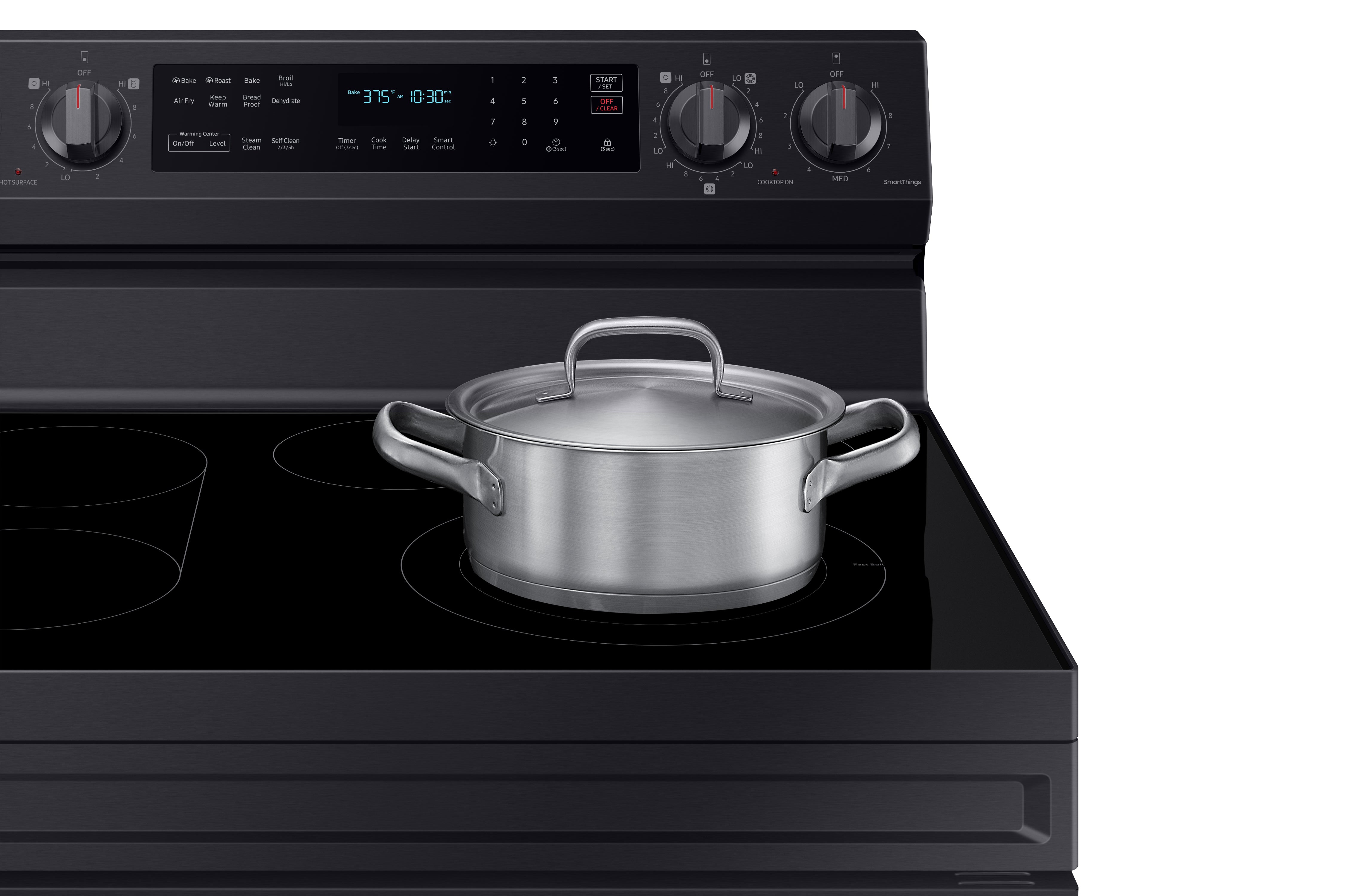 Samsung Black Stainless Steel Freestanding Electric True Convection Range with Air Fry and Wi-Fi (6.3 Cu.Ft) - NE63A6711SG/AC