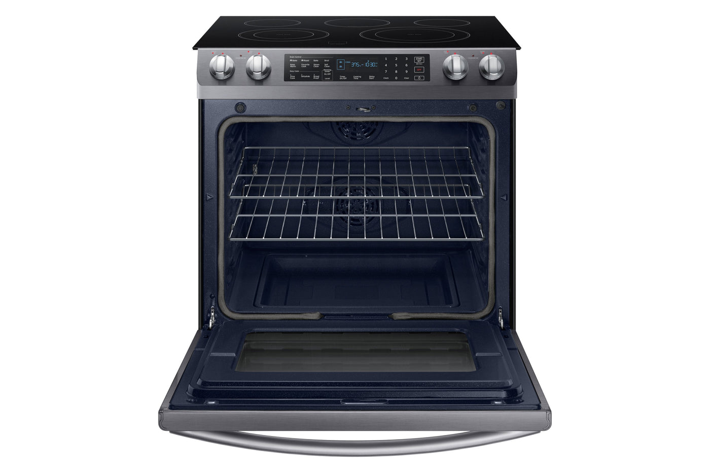 Samsung Black Stainless Steel Slide-in Electric Range (5.8 Cu. Ft.) - NE58R9430SG/AC