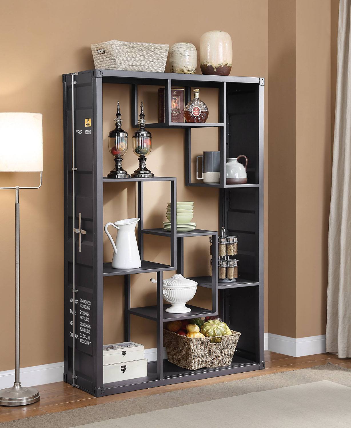 Konto Industrial Bookcase - Gunmetal Grey