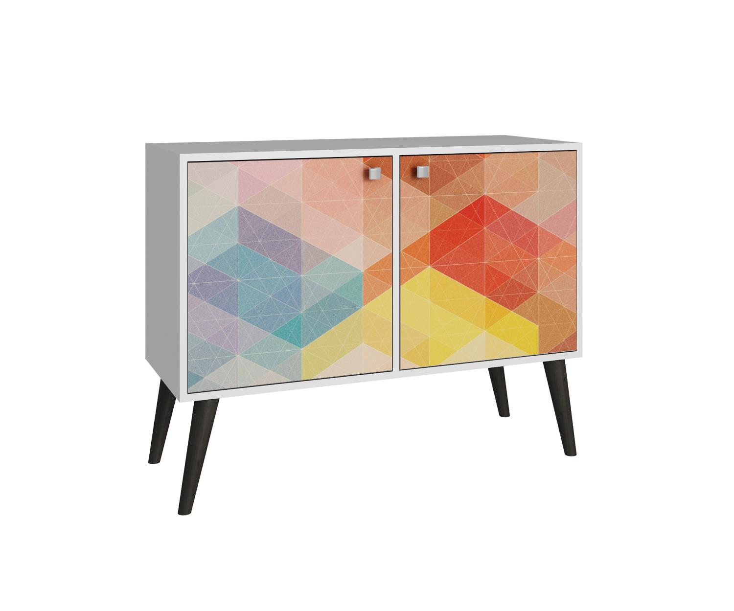 Namuli II Console Table - White/Stamp