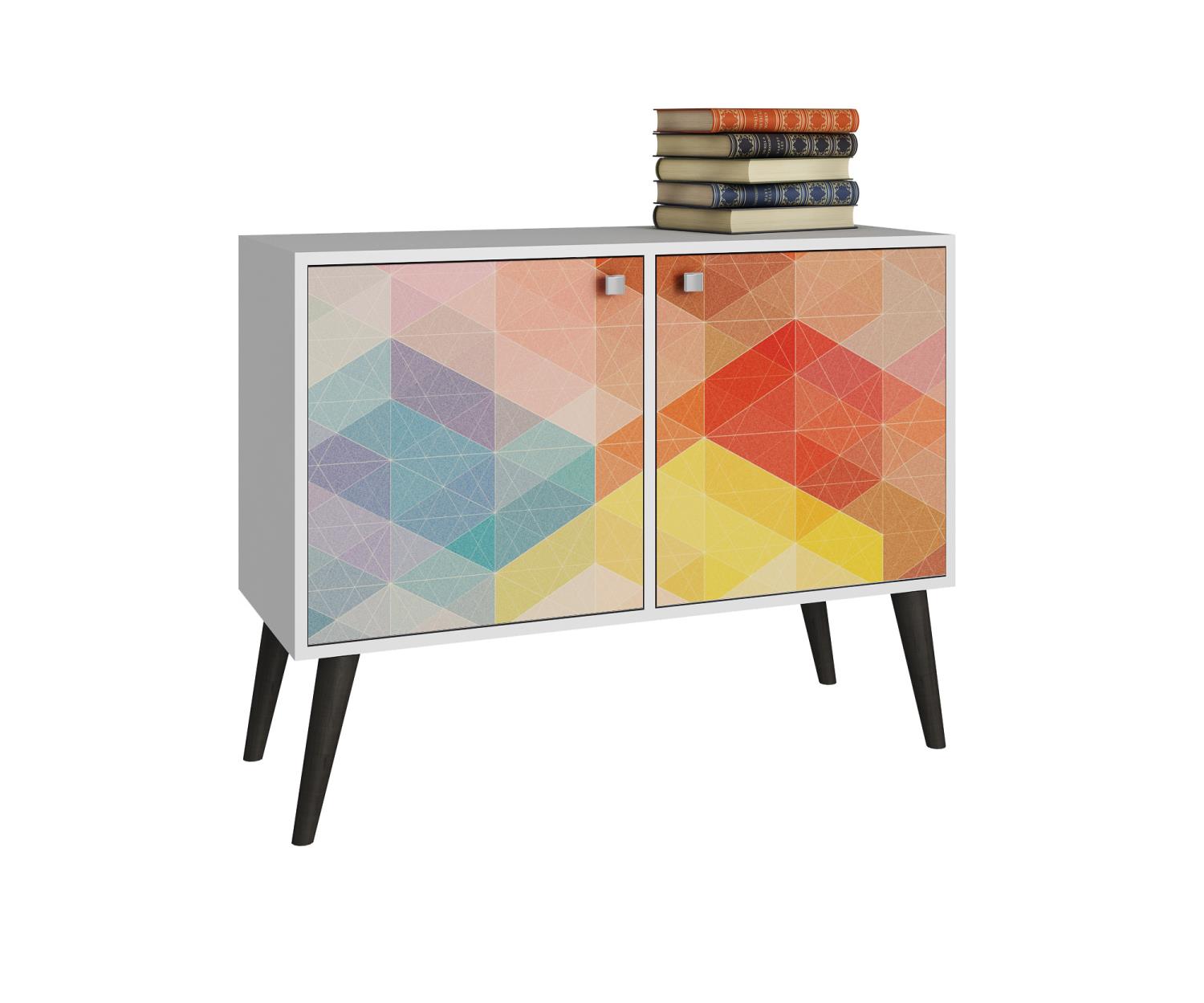 Namuli II Console Table - White/Stamp