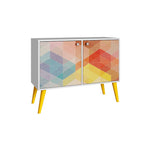 Namuli Side Table Set of 2 - Yellow/Stamp