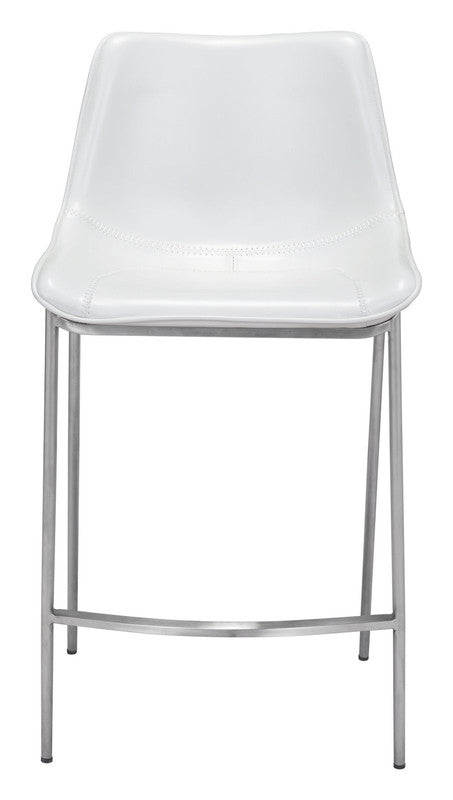 Teglberg Counter Height Stool - White/Silver - Set of 2