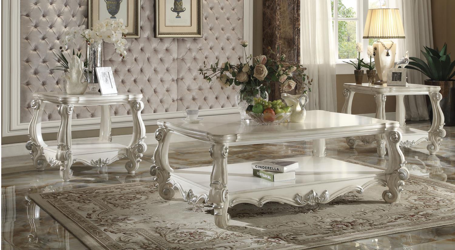 Escalera Coffee Table - Bone White