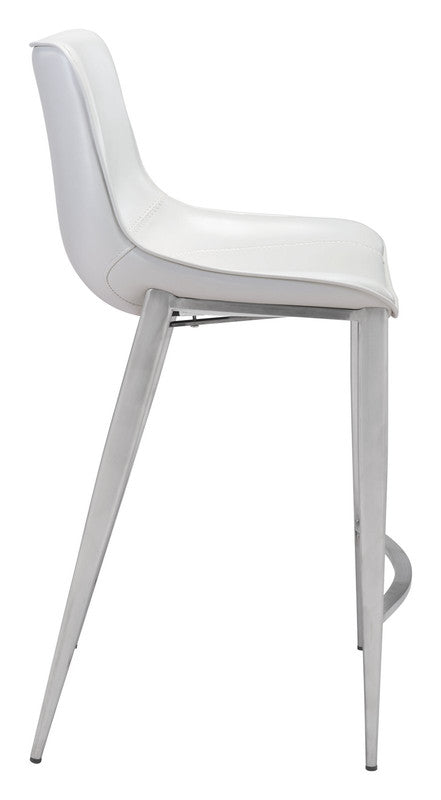 Teglberg Counter Height Stool - White/Silver - Set of 2