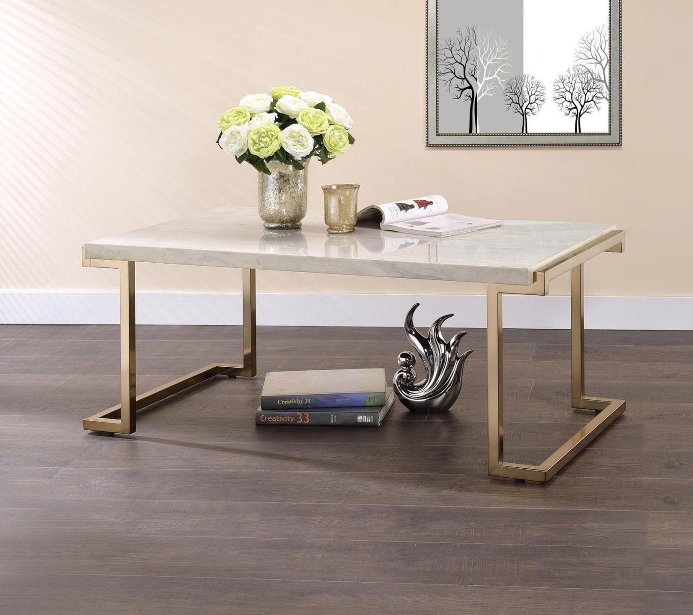 Lashonda Marble Look Coffee Table