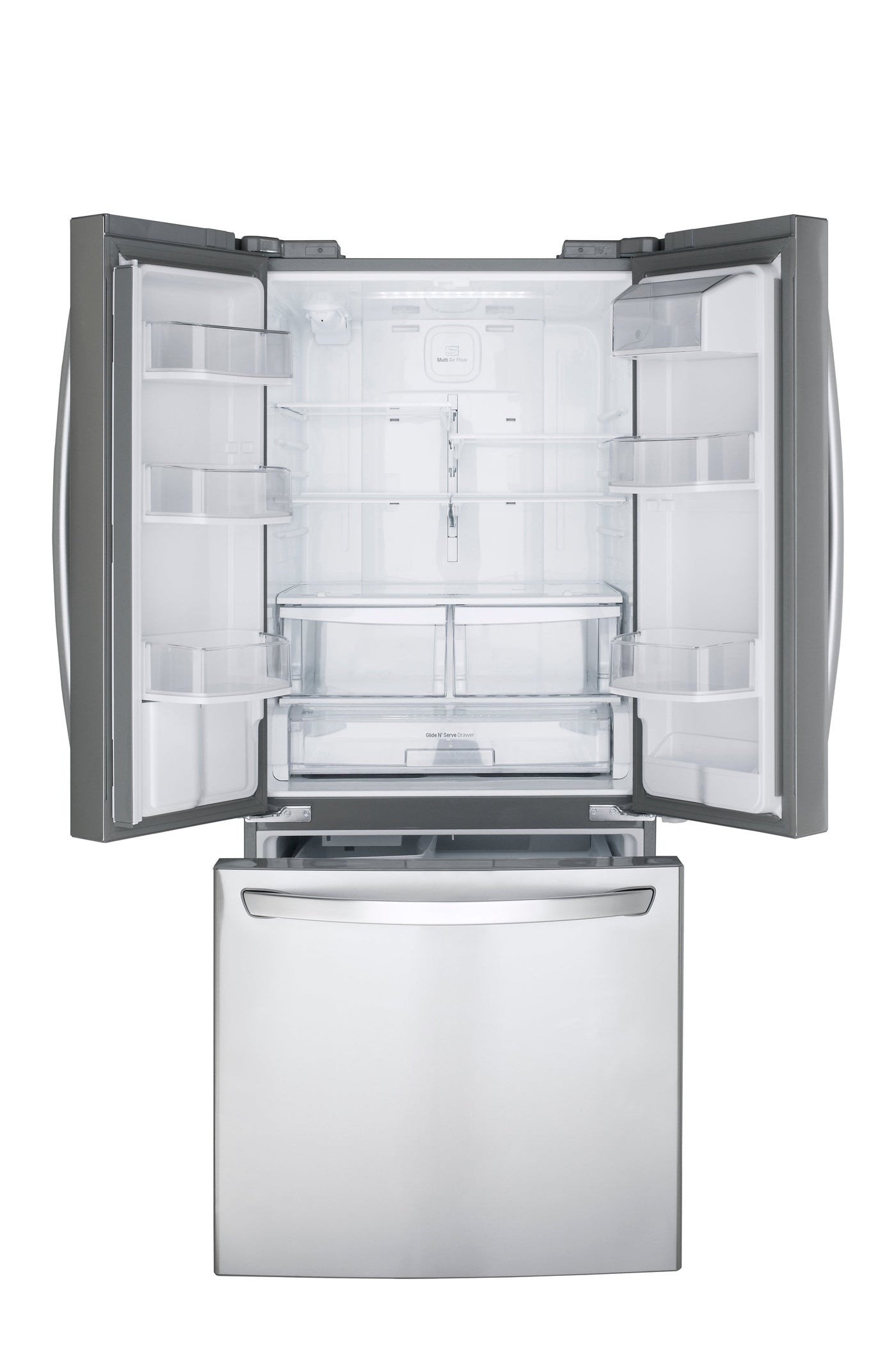 LG 30" Smudge Resistant Stainless Steel French Door Refrigerator with Water dispenser (22 cu. ft.) - LRFWS2200S