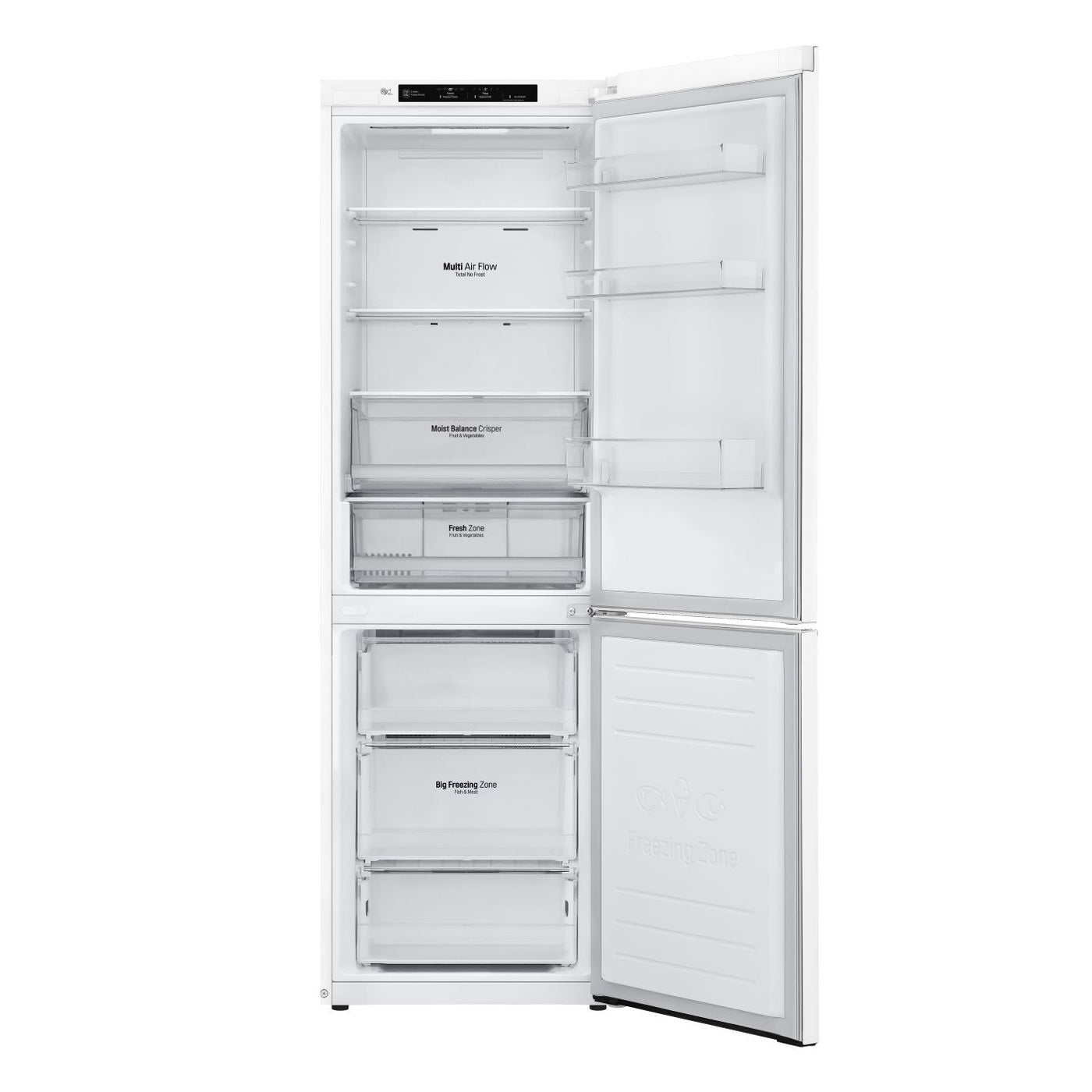 LG White 24" Counter Depth Bottom Freezer Refrigerator with DoorCooling+ (12 Cu. Ft.) - LBNC12231W