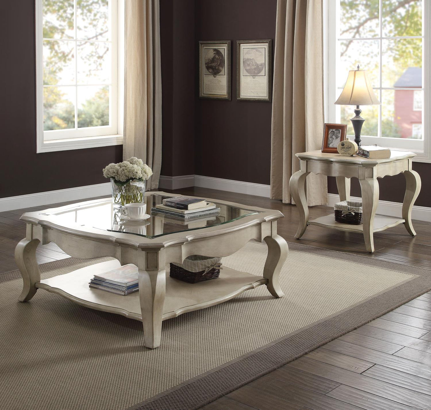 Plumage End Table - Antique Taupe