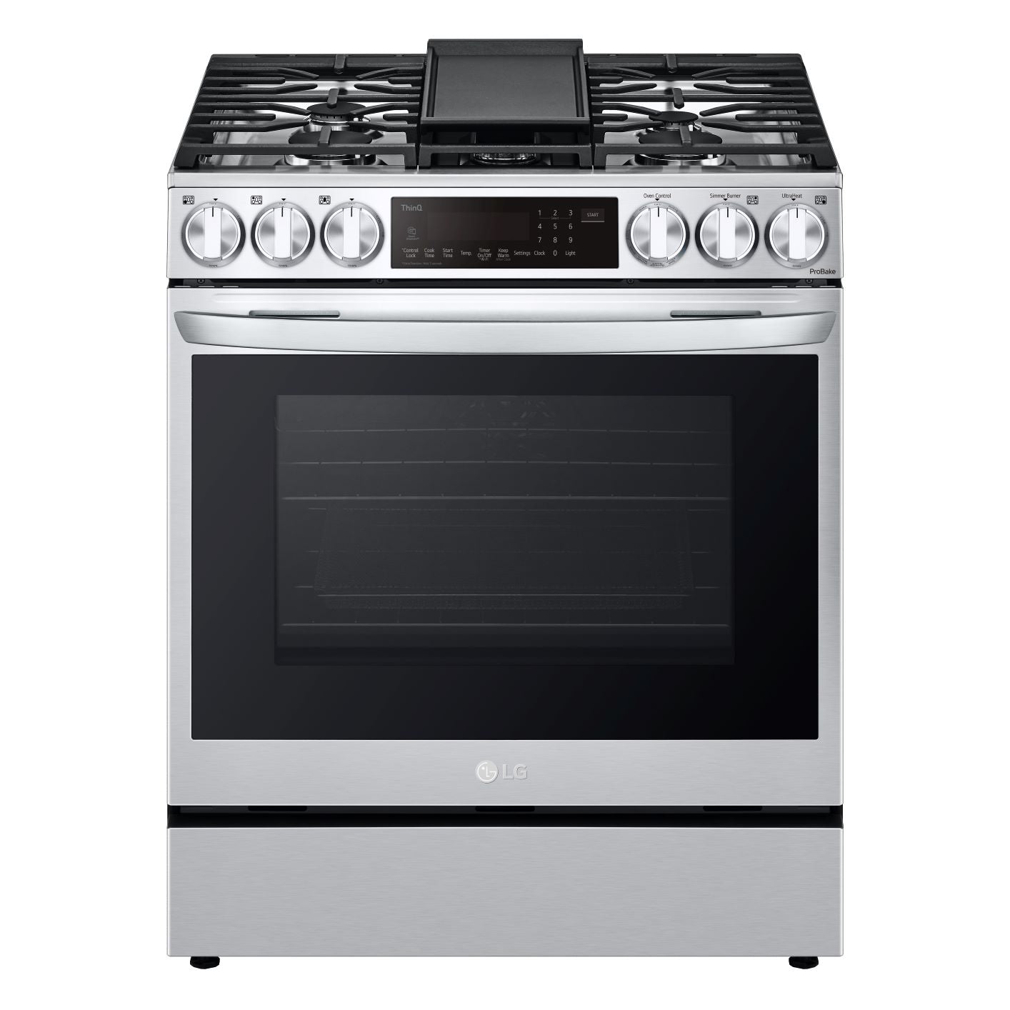 LG Smudge-Resistant Stainless Steel Smart Wi-Fi Enabled ProBake Convection® InstaView™ Gas Slide-in Range with AirFry (6.3 CU.Ft) - LSGL6335F