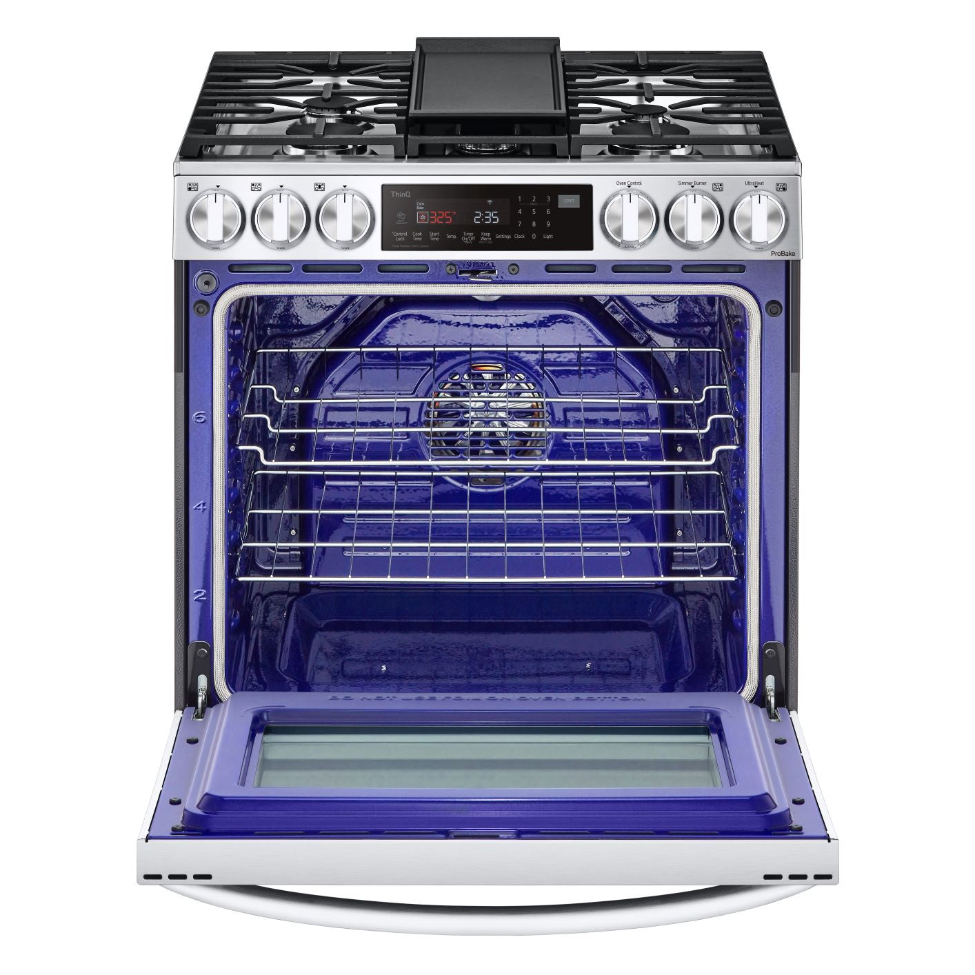 LG Smudge-Resistant Stainless Steel Smart Wi-Fi Enabled ProBake Convection® InstaView™ Gas Slide-in Range with AirFry (6.3 CU.Ft) - LSGL6335F