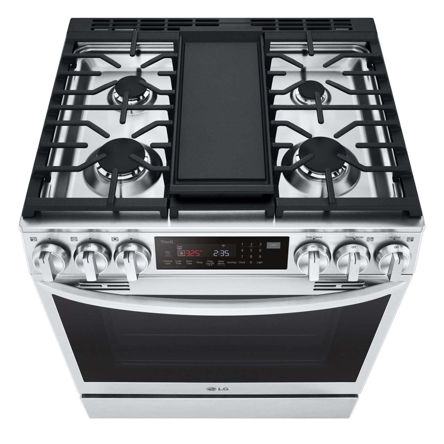 LG Smudge-Resistant Stainless Steel Smart Wi-Fi Enabled ProBake Convection® InstaView™ Gas Slide-in Range with AirFry (6.3 CU.Ft) - LSGL6335F