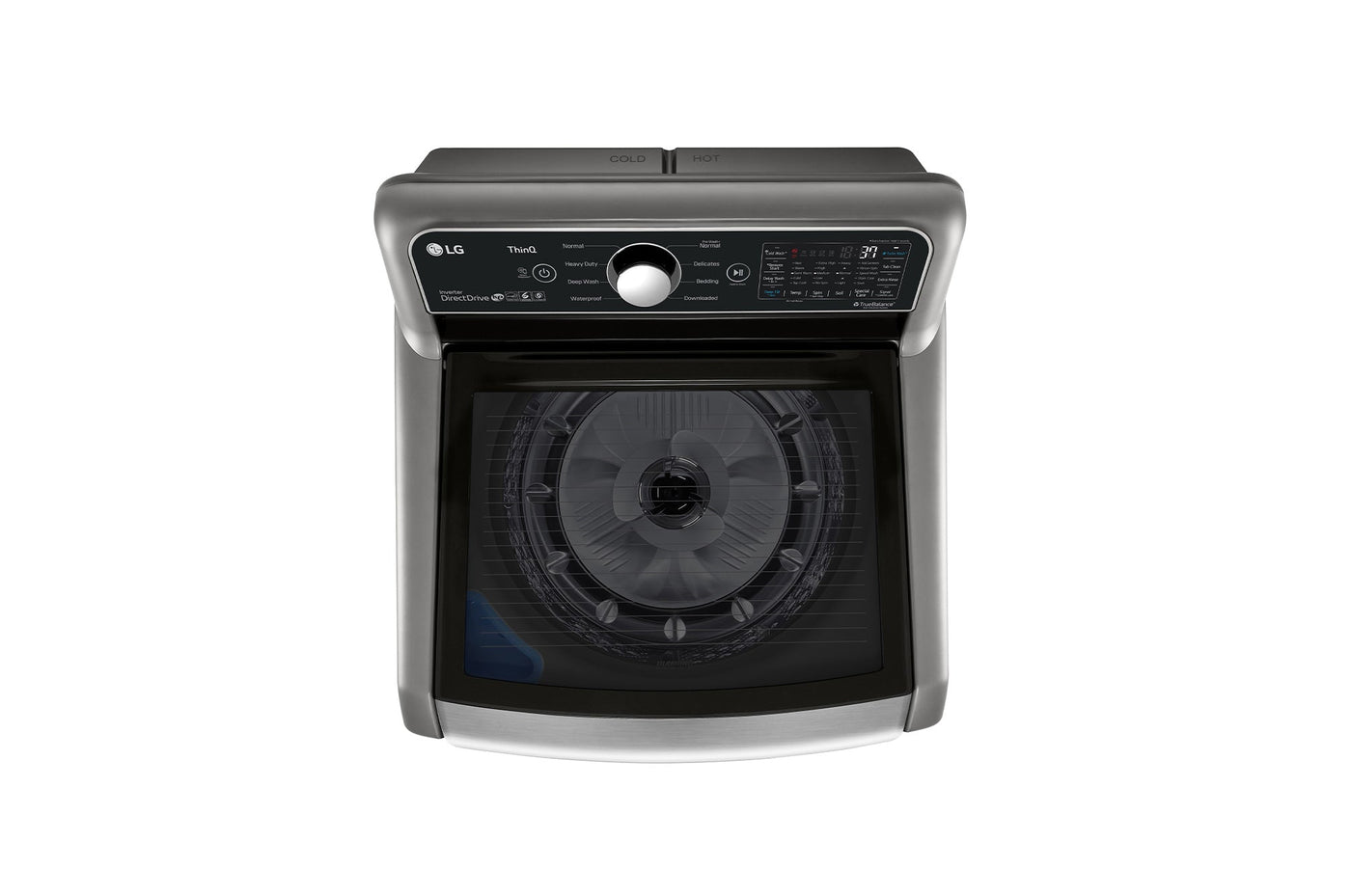 LG Graphite Steel Mega Capacity Smart WiFi Enabled Top Load Washer with Agitator and TurboWash3D™ Technology (5.6 Cu.Ft) - WT7305CV
