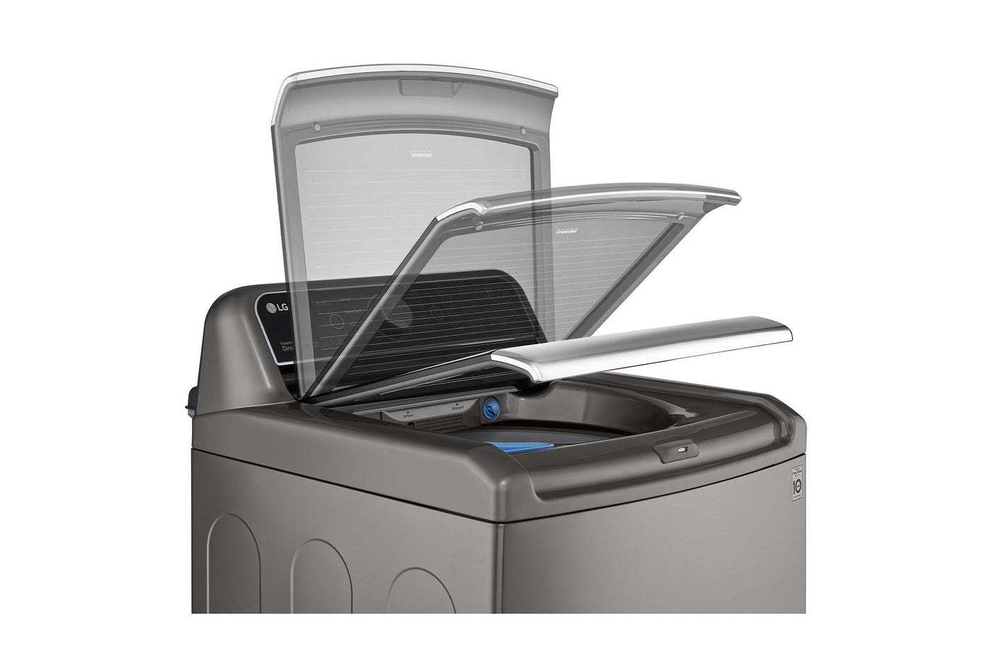 LG Graphite Steel Mega Capacity Smart WiFi Enabled Top Load Washer with Agitator and TurboWash3D™ Technology (5.6 Cu.Ft) - WT7305CV