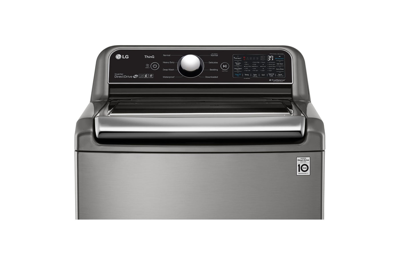 LG Graphite Steel Mega Capacity Smart WiFi Enabled Top Load Washer with Agitator and TurboWash3D™ Technology (5.6 Cu.Ft) - WT7305CV