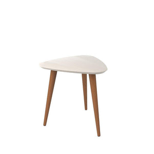 Aketi Triangular End Table - White Gloss