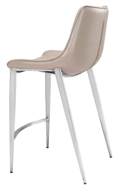 Teglberg Counter Height Stool - Greyish Brown/Silver - Set of 2