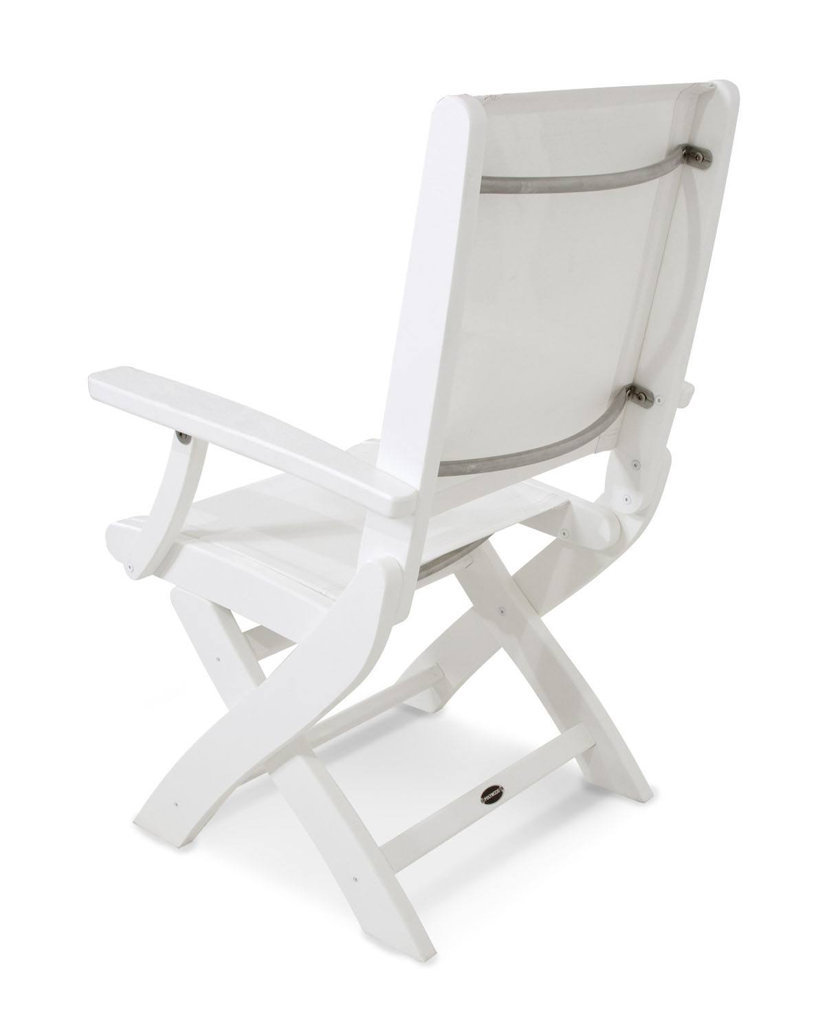 POLYWOOD® Coastal Folding Chair - White/White