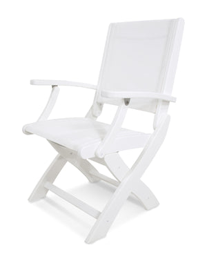 POLYWOOD® Coastal Folding Chair - White/White