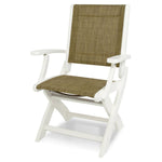 POLYWOOD® Coastal Folding Chair - White/ Burlap