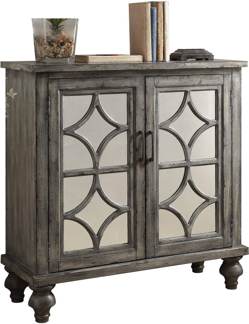 Klisa Console Table with Two Doors- Weathered Grey