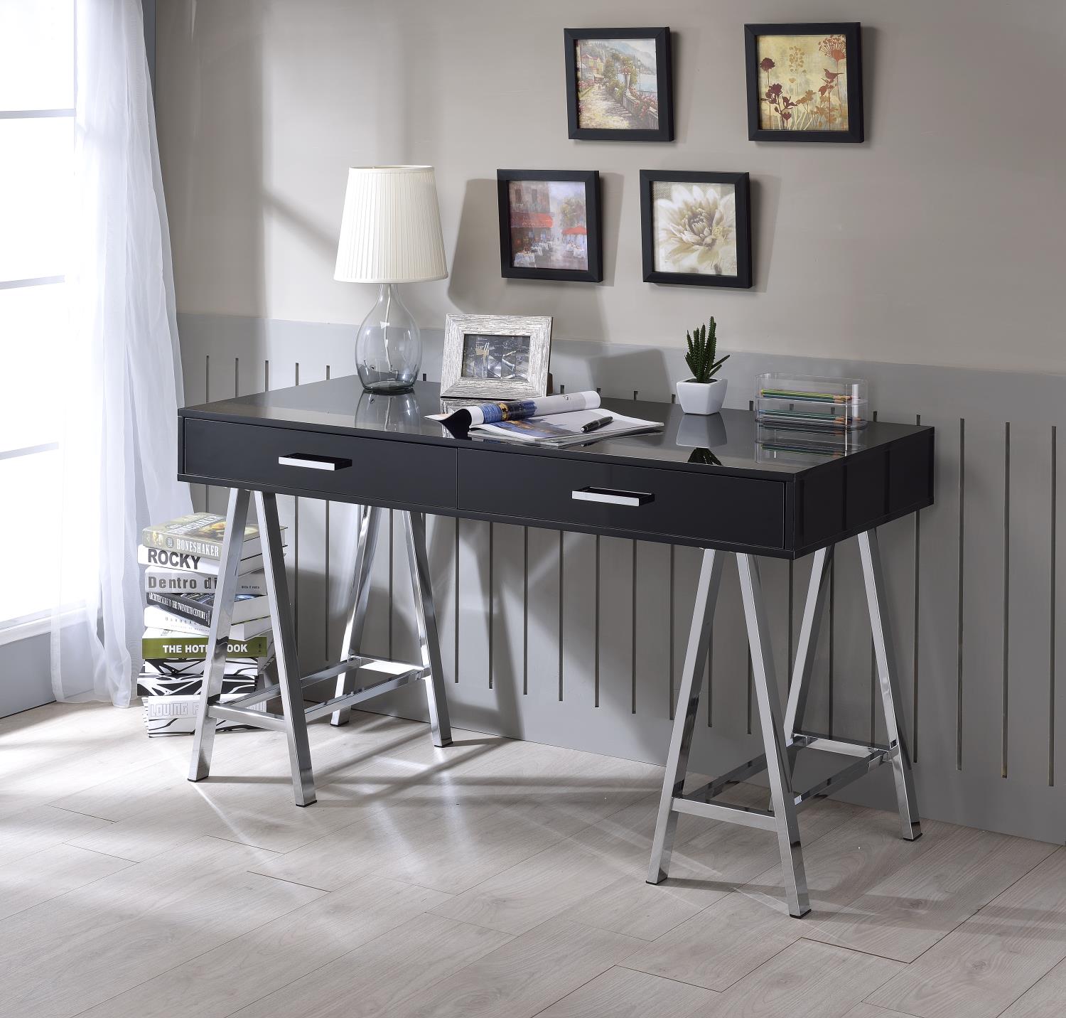 Anamudi Office/Accent Desk with USB - Chrome