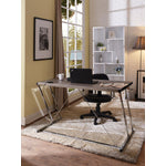 Roco Desk with USB Dock - Weathered Oak and Chrome