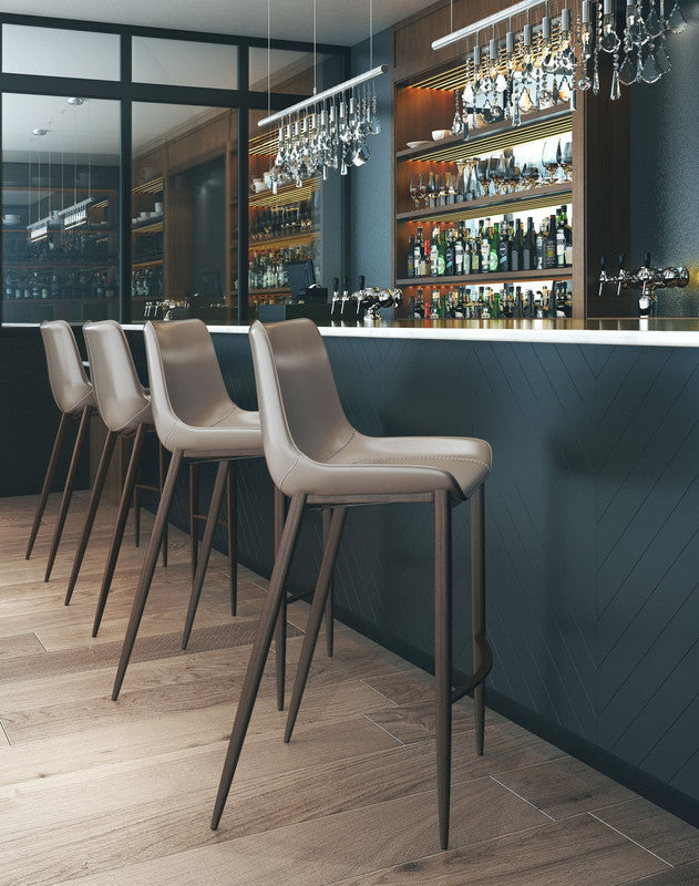 Teglberg Bar Height Stool - Greyish Brown/Walnut - Set of 2