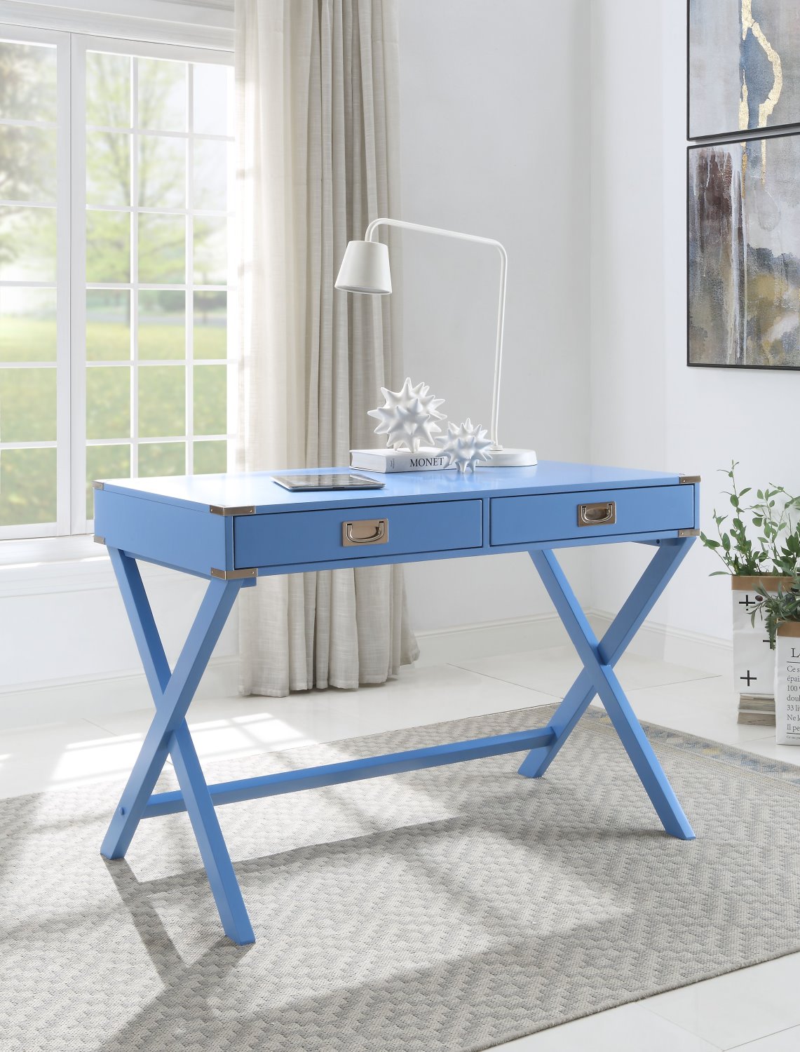 Akranes Office Desk/Console Table - Blue