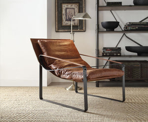 Quelccaya Top Grain Leather Accent Chair - Cocoa