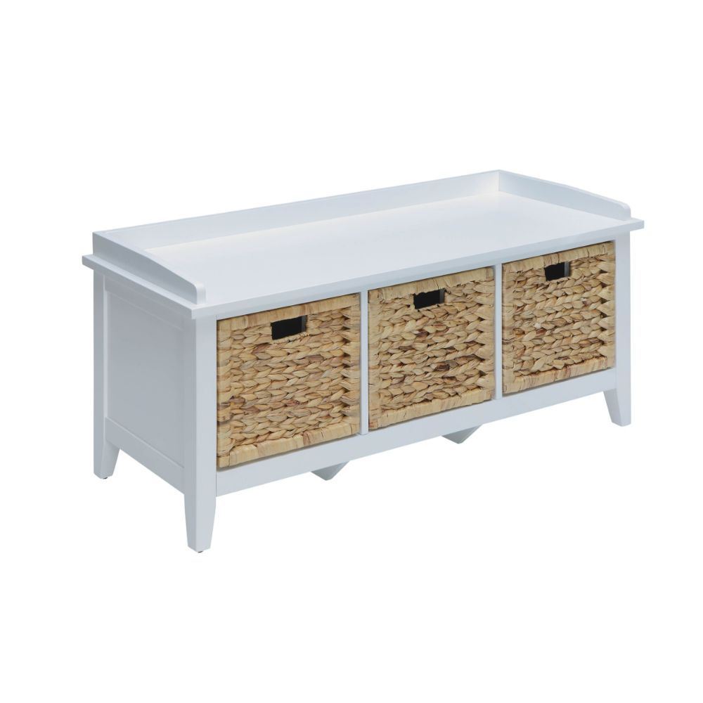 Free Flow Bench with Storage - White
