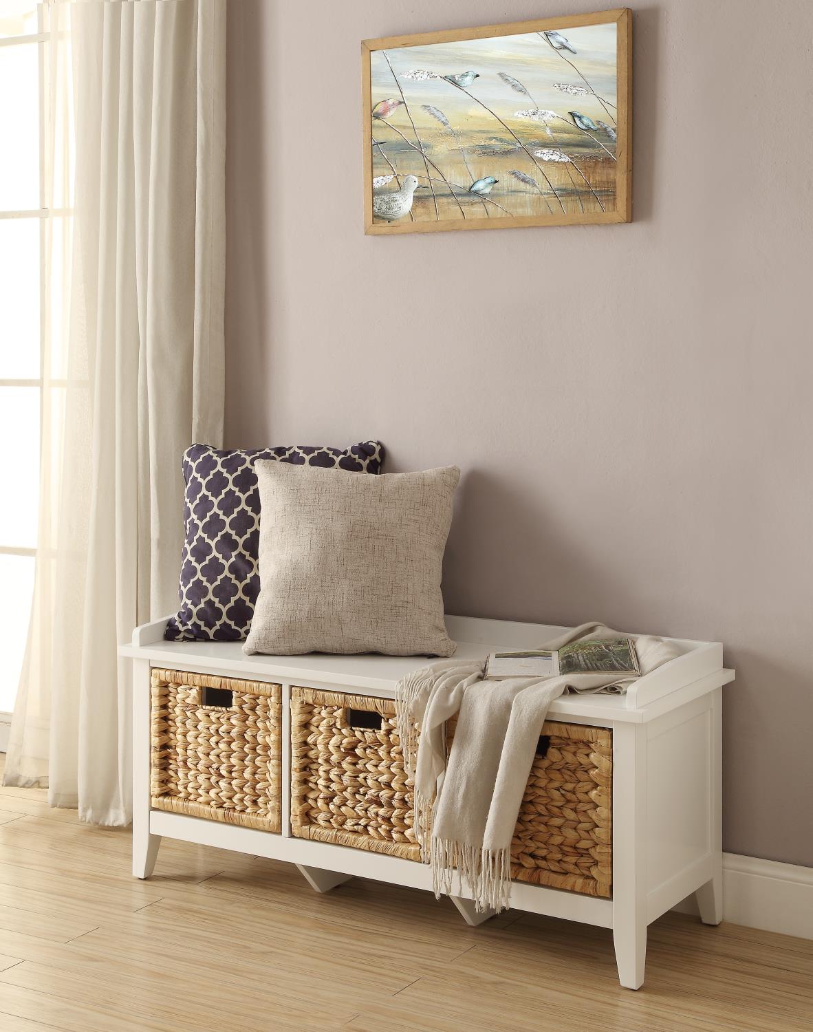 Free Flow Bench with Storage - White