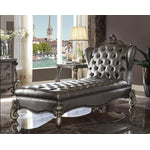 Escalera Chaise Lounge - Silver and Antique Platinum