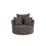 Eyrar Velvet Swivel Accent Chair - Grey