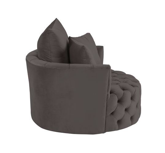 Eyrar Velvet Swivel Accent Chair - Grey