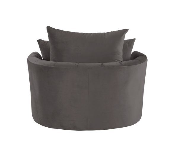 Eyrar Velvet Swivel Accent Chair - Grey